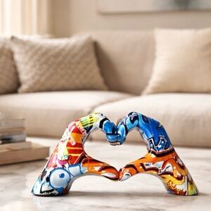 Colorful Heart Sculpture – One Modern Artistic Home Décor